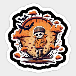 Alone Skeletonl | Halloween | Skeleton Sticker